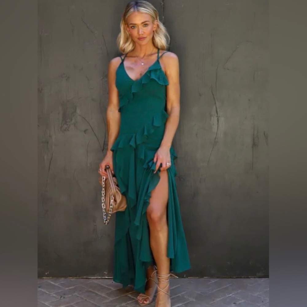 Vici ruffle maxi dress